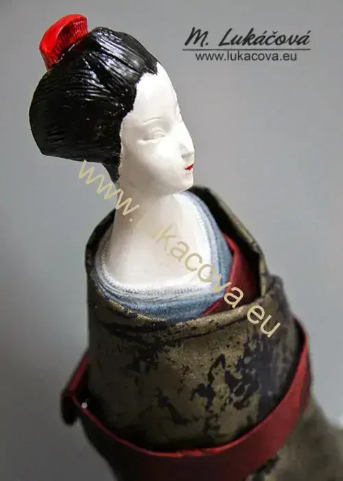 Sádrová hlava bysta GEJŠA, 11cm (0181)