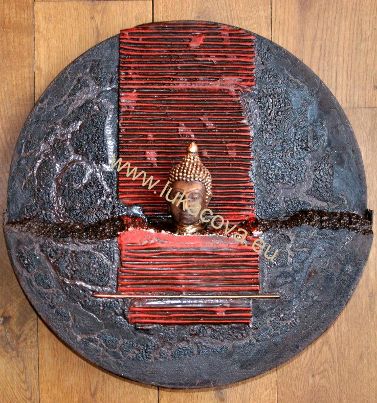 Sádrová hlava Budha HLAVA MALÁ, 6cm (0157)