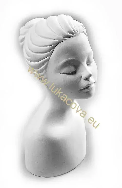 Sádrová hlava bysta MILADA, 12x6cm (4191) 