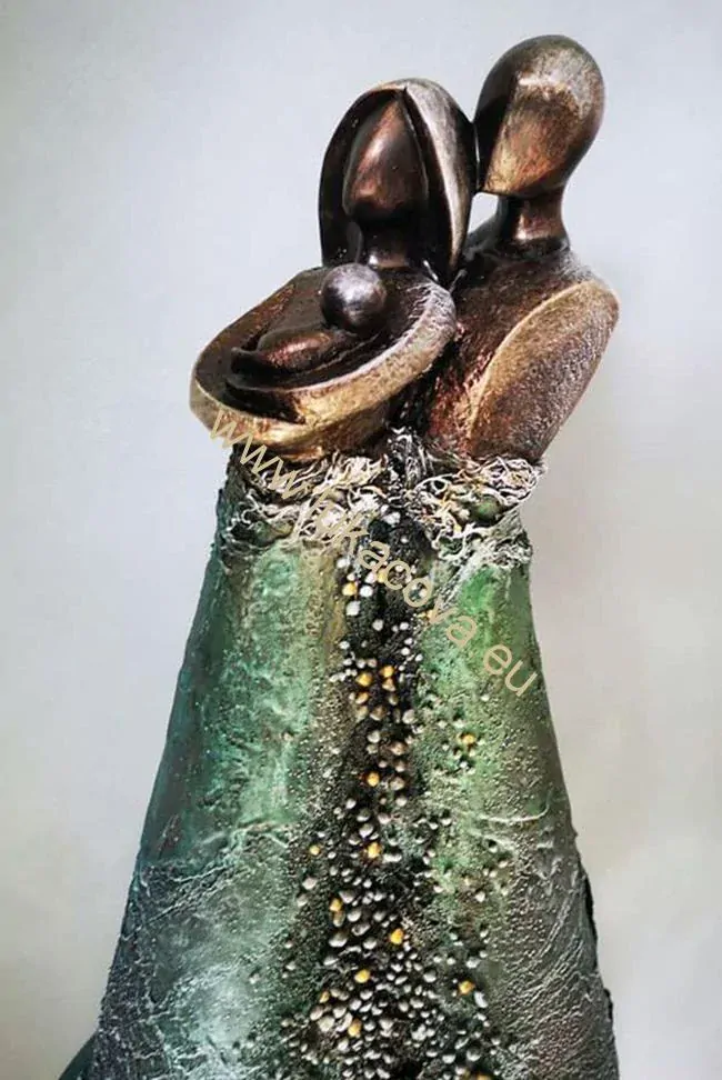 Sádrový odlitek bysta RODINA, 12,5 x 7 x 10cm (4130)