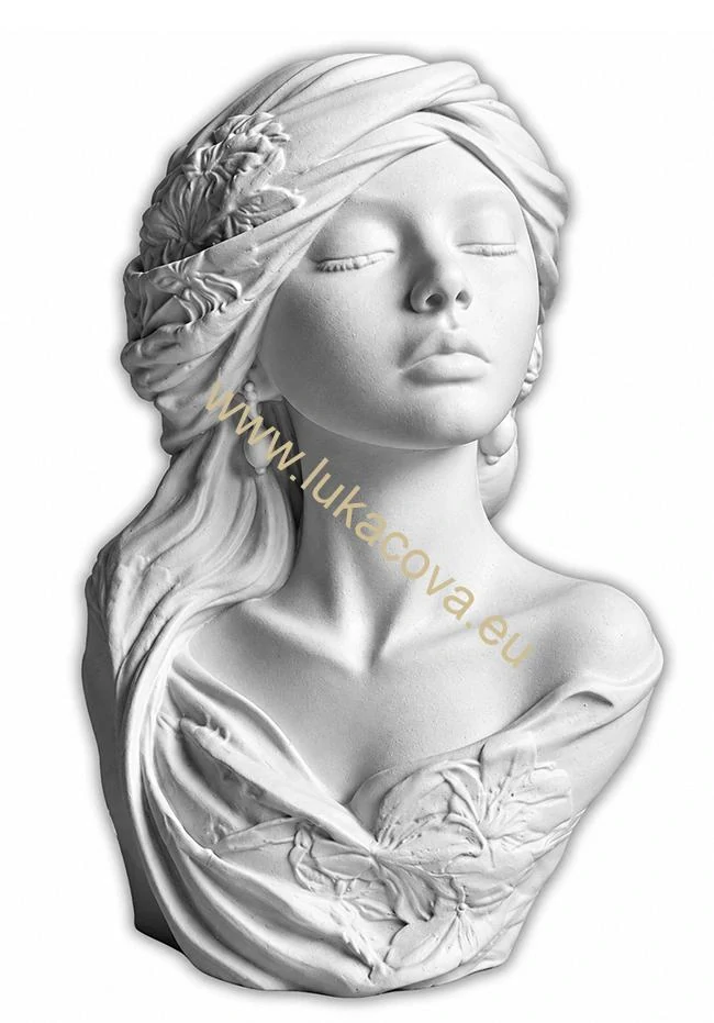 Sádrová hlava bysta ŠAHRAZÁD, 10x6,5cm (4217)