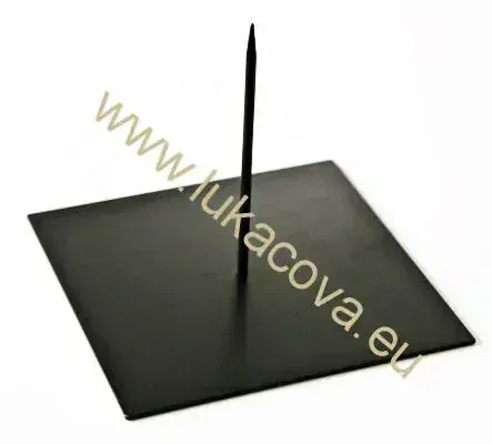 Podstavec stojan kovový černý, 1 trn - 12x12cm, výška 13cm (0169)