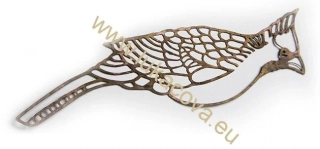 Mosazný výsek PAPOUŠEK pro vitráž